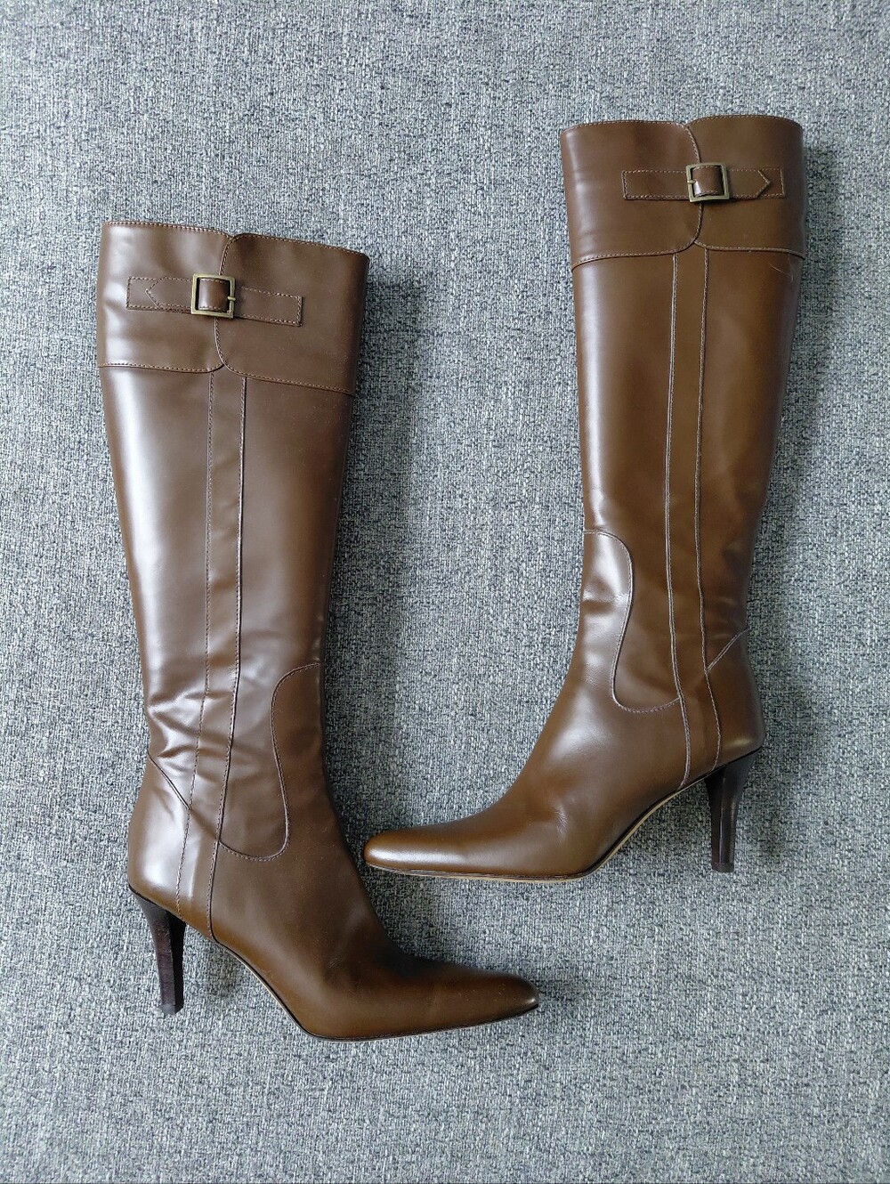 Brooks Brothers Italian Brown Leather Pointed Toe Knee High Boots Size 6N